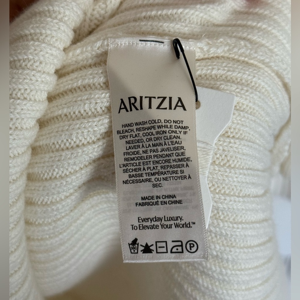 Aritzia Sunday Best Rhapsody Dress Cream Light Birch Turtleneck Dress - Picture 7 of 11